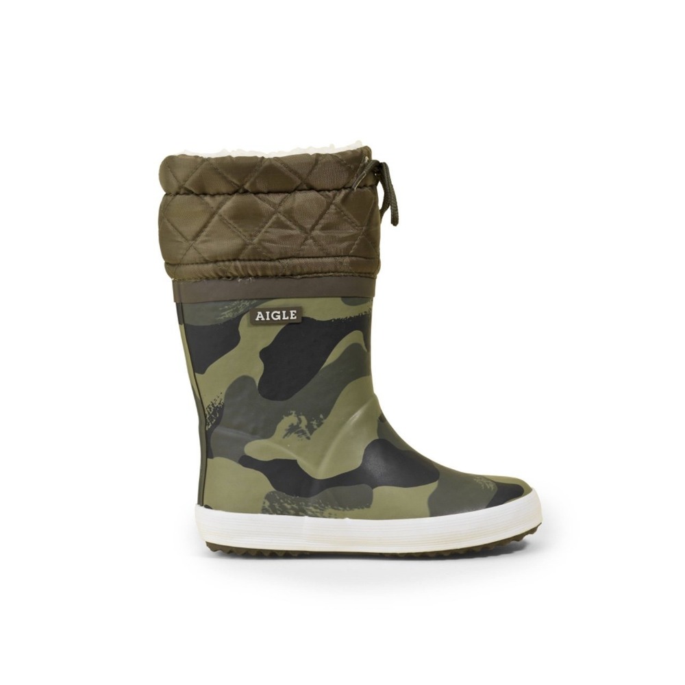NWT Aigle Giboulee Camo Print Kids Boots